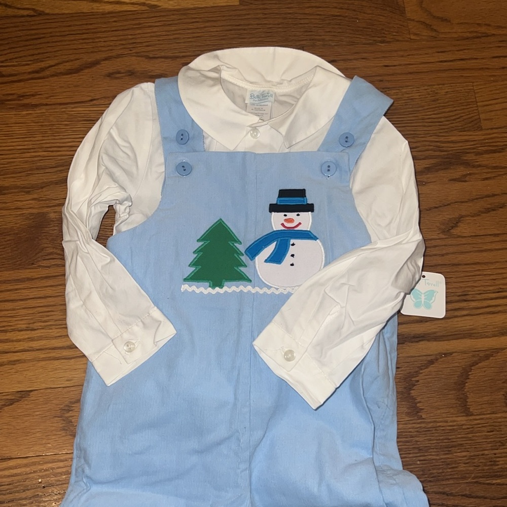 Winter 3T Longall Set in baby blue Boutique NWT